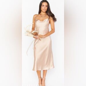 Cowl slip dress midi